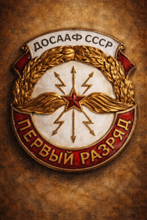 Breast Badge of DOSAAF, 1st Class Radio Sport