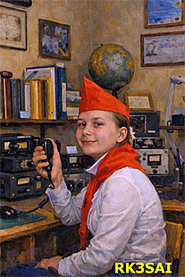 op. RK3SAI. Ekaterina Klementsova, a student of School No. 65, opens the Memory Watch radio on the air
