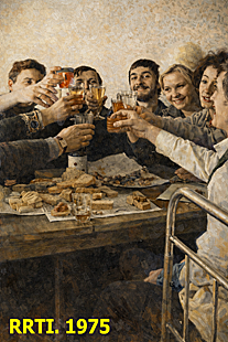 Students of the Ryazan Radio Engineering Institute Celebrating After an Exam in Their Dormitory, 1975